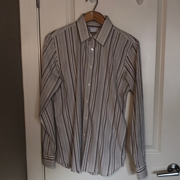 Prada Striped Dress Shirt Men’s 42 and 16.5 - Picture 4 of 9